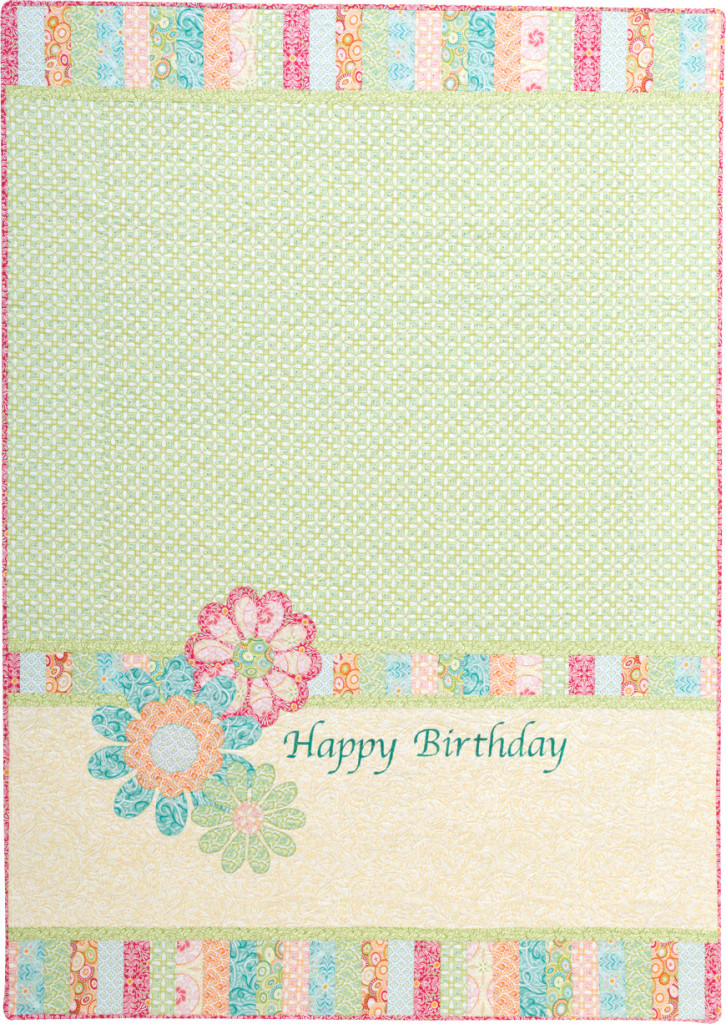 "Flora" feminine birthday quilt back
