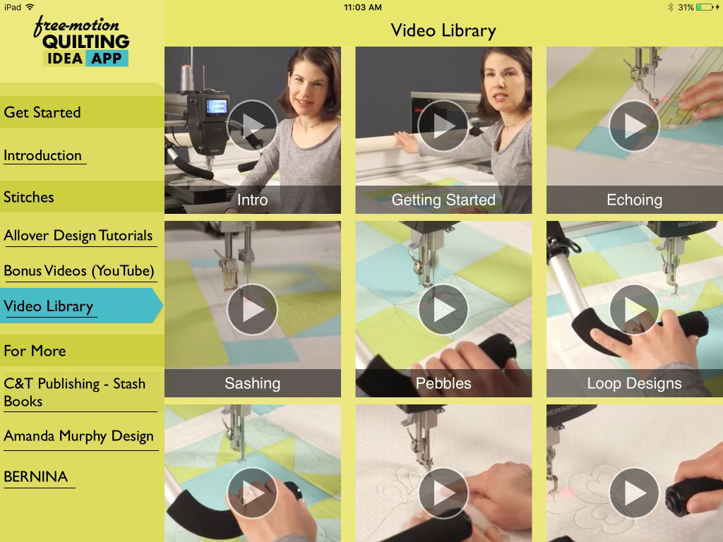 The FreeMotion Quilting Idea App! Amanda’s blog